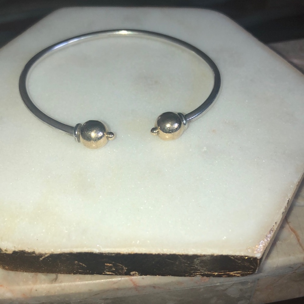 Cape Cod two toned 14k open cuff bracelet